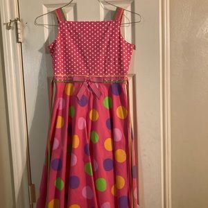 Girls Party Dress. Note: the dry cleaner left light spot on back of dress.